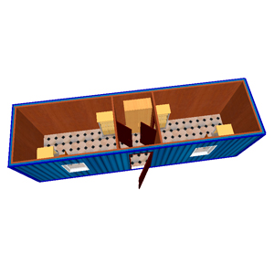Блок-контейнер 9000 х 2400 х 2500 мм «ОФИСНОЕ ПОМЕЩЕНИЕ»